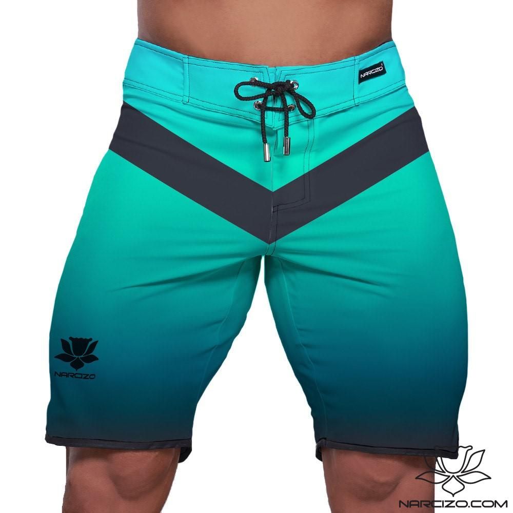 www.narcizo.com - Narcizo Turquoise Design Men's Physique Board Shorts